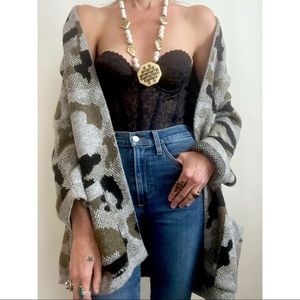 Anthropologie Camo Cardigan